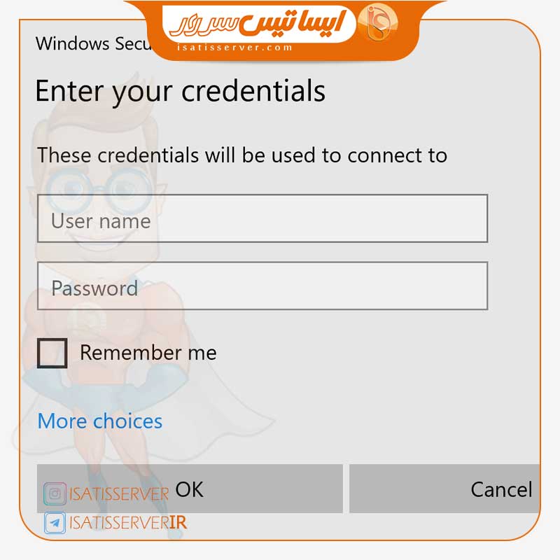 connect credential-اتصال از طریق لپ تاپ یا کامپیوتر